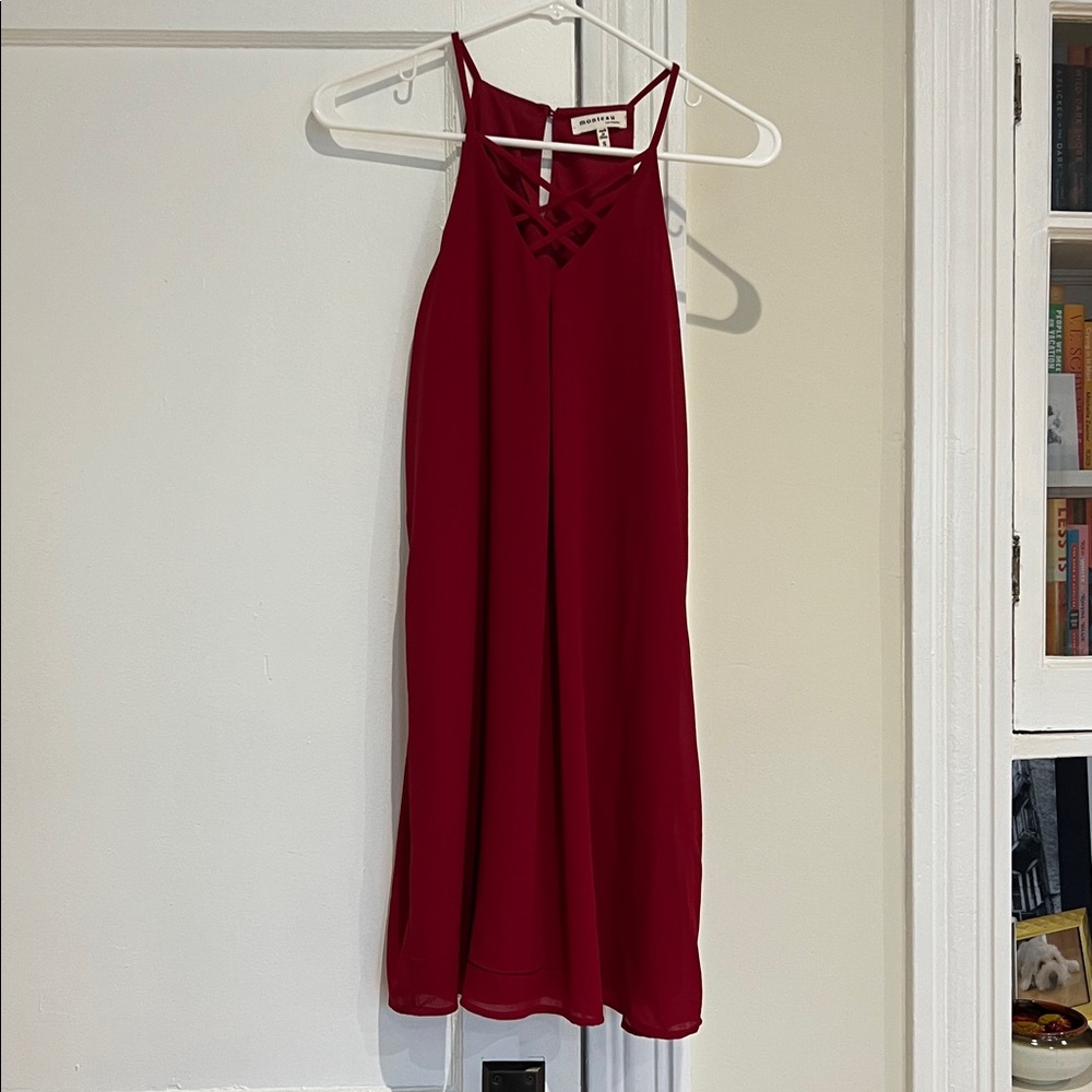 Monteau Red Crisscross Dress - Never Worn